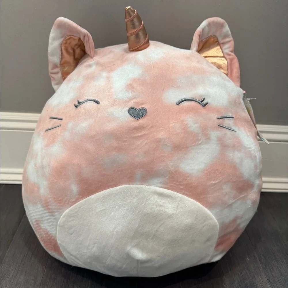 NWT Squishmallows Feodora 16” in Pink Cat Unicorn Plush Large Pillow Stuffed Ani